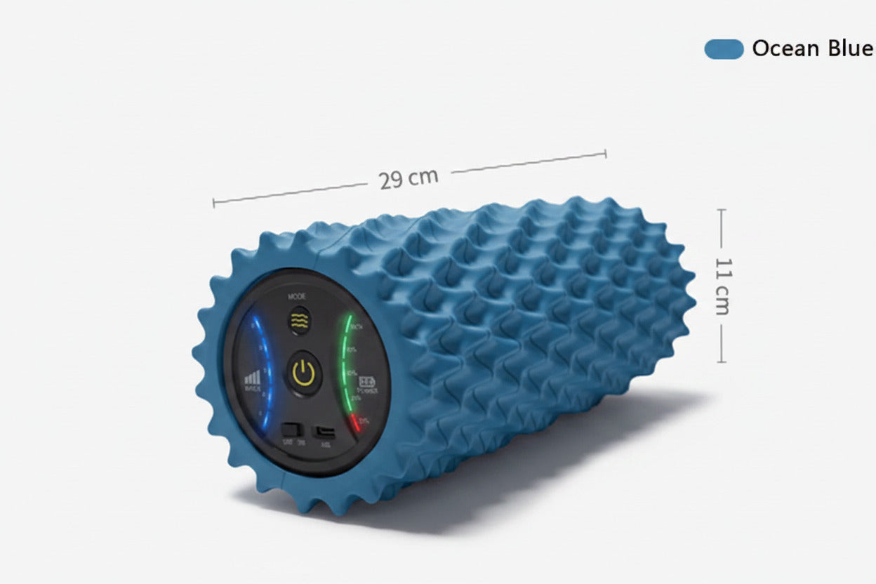 Foam Shaft Electric Foam Roller Yoga Home Gym Vibration Massage 4 Speeds Column Muscle Relax Deep Tissue USB Rechargeable