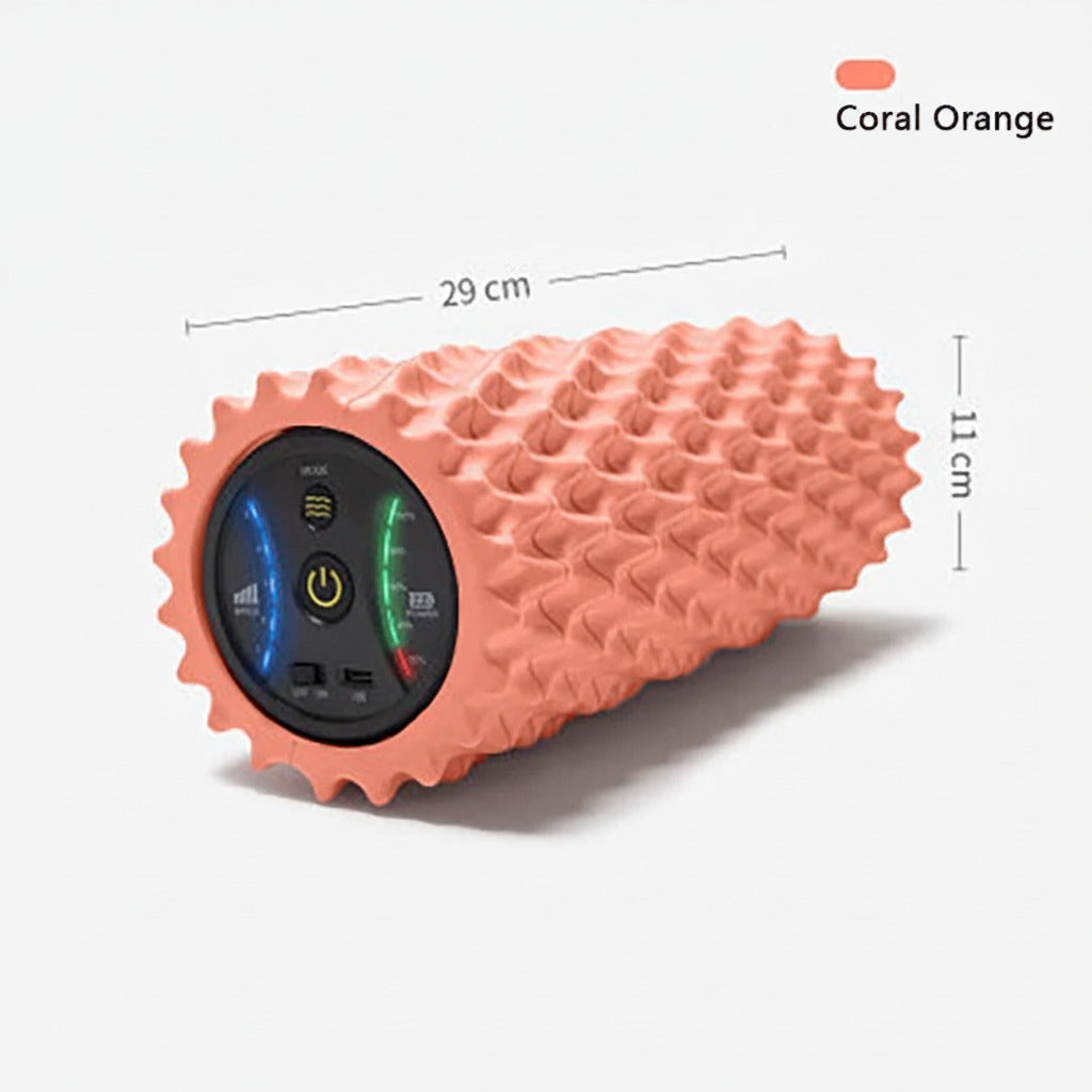 Foam Shaft Electric Foam Roller Yoga Home Gym Vibration Massage 4 Speeds Column Muscle Relax Deep Tissue USB Rechargeable