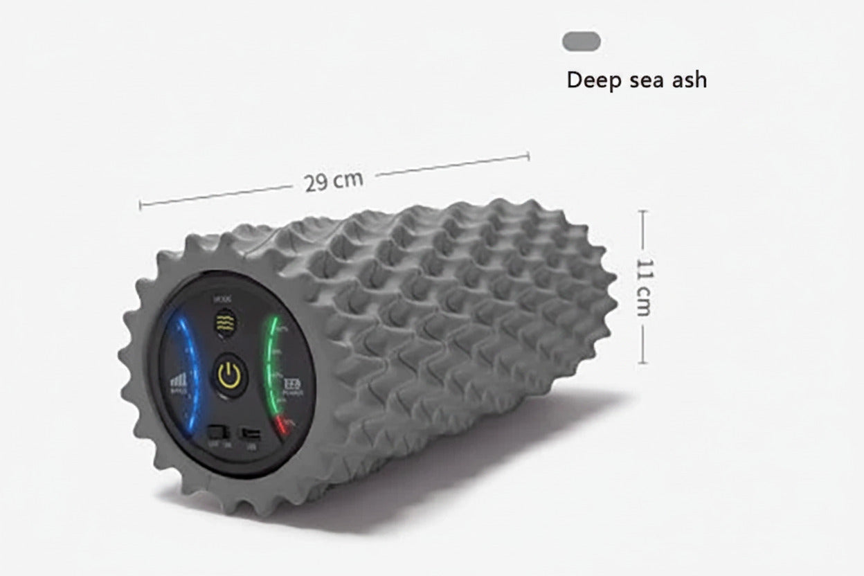 Foam Shaft Electric Foam Roller Yoga Home Gym Vibration Massage 4 Speeds Column Muscle Relax Deep Tissue USB Rechargeable